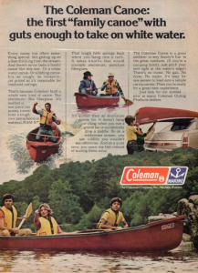 2 Coleman Vintage Canoe Ad